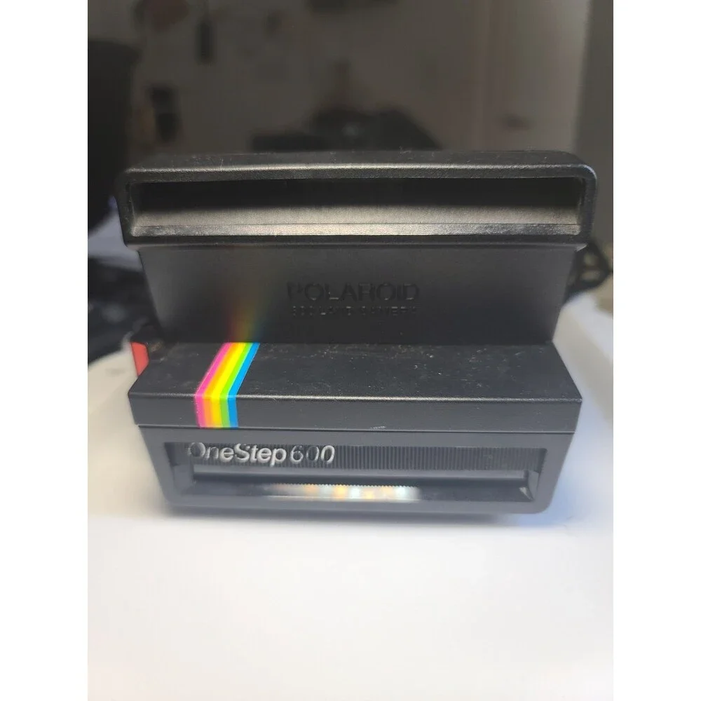 Vintage Polaroid OneStep 600 Instant Film Land Camera, Rainbow Stripe - UNTESTED